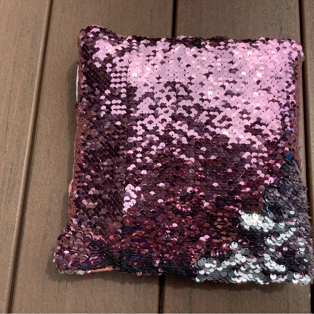 Mini Pink and Silver Sequin Pillow